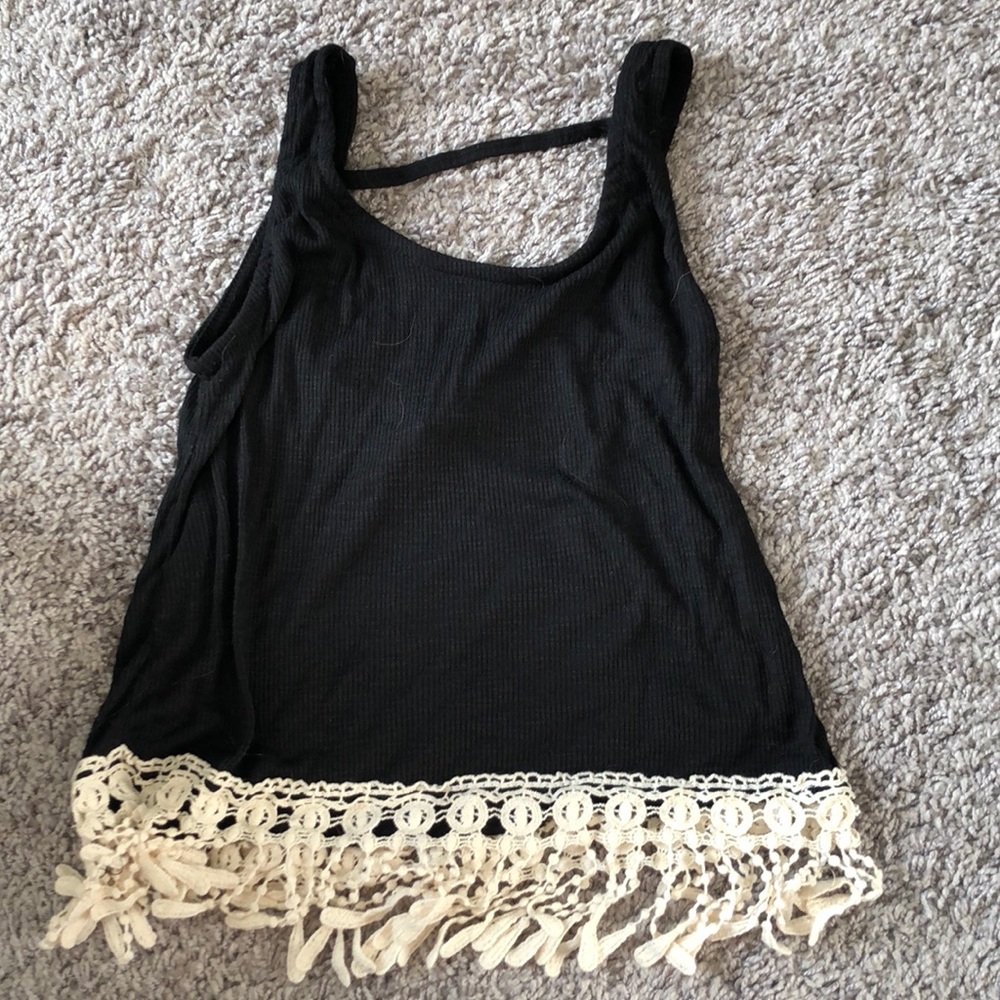 Black crochet crop top!